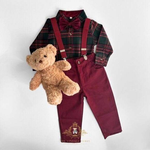 Other - NWT Handsome Boys Oxford Button Down Dress Shirt & Pants Matching Set Fall 9-12M